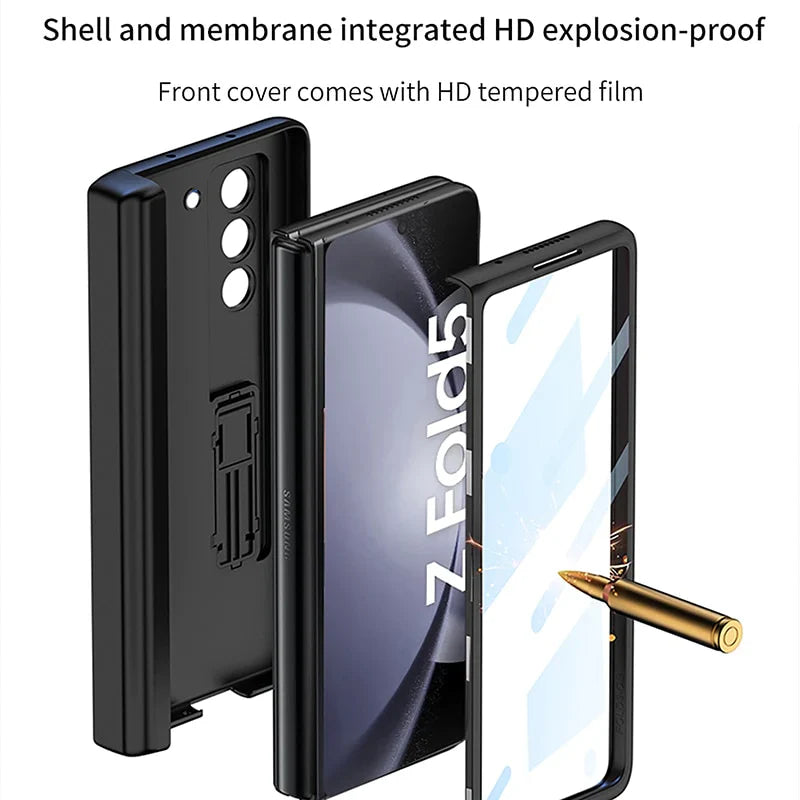 Magnetic Frame Kick Stand All-Included Case With S-Pen Slot For Z Fold 5