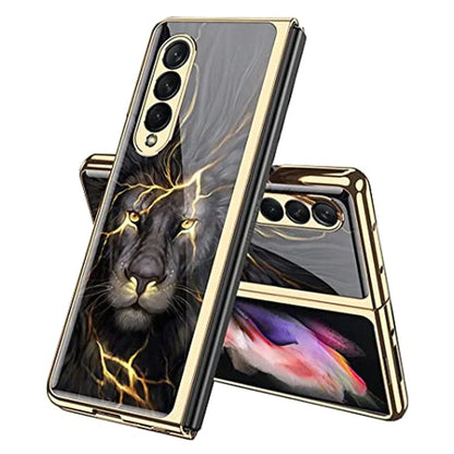 Galaxy Z Fold Series Lion Pattern Glass Cover Case