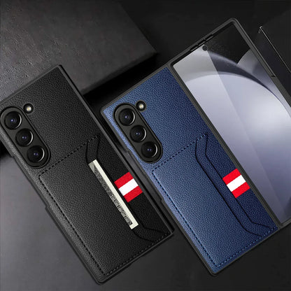 Leather Case With Card Holder Case for Galaxy Z Fold 6