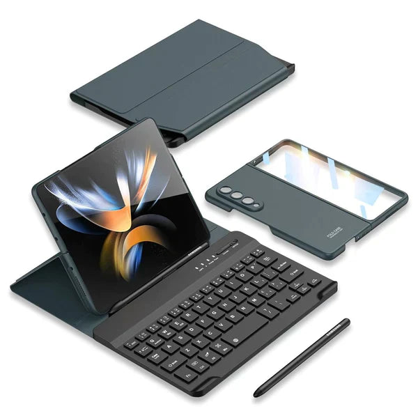 Wireless Keyboard Leather Magnetic Flip Case For Fold Series