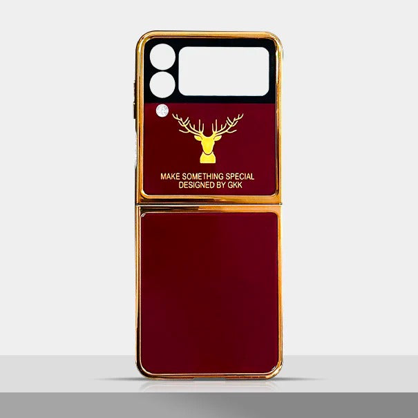 Galaxy Z Flip Series Luxurious Deer Pattern Inspirational Glass Case