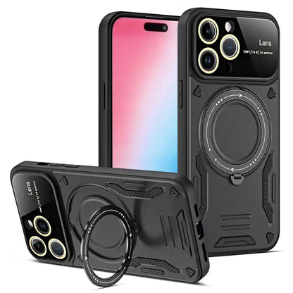 Multifunctional Magnetic Lens Protect Holder case for iPhone 15 Series