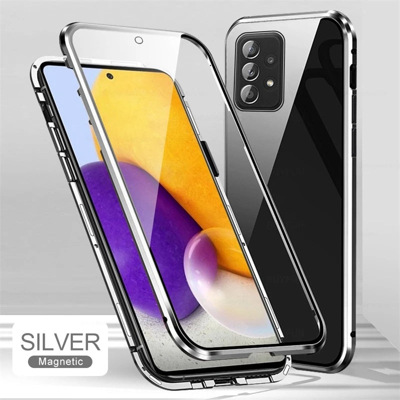 Samsung A72 Magnetic Case with Dual Glass on Front & Back