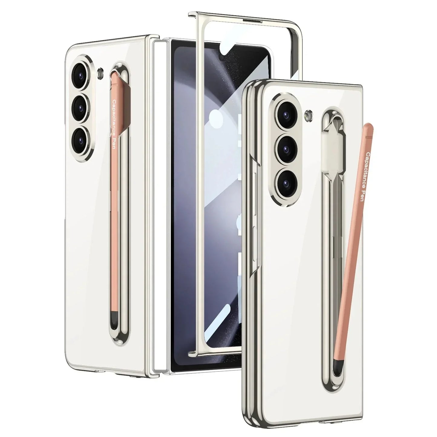 Phantom Pen Slot and Shell Membrane With Magnetic Hinge For Galaxy Z Fold 5