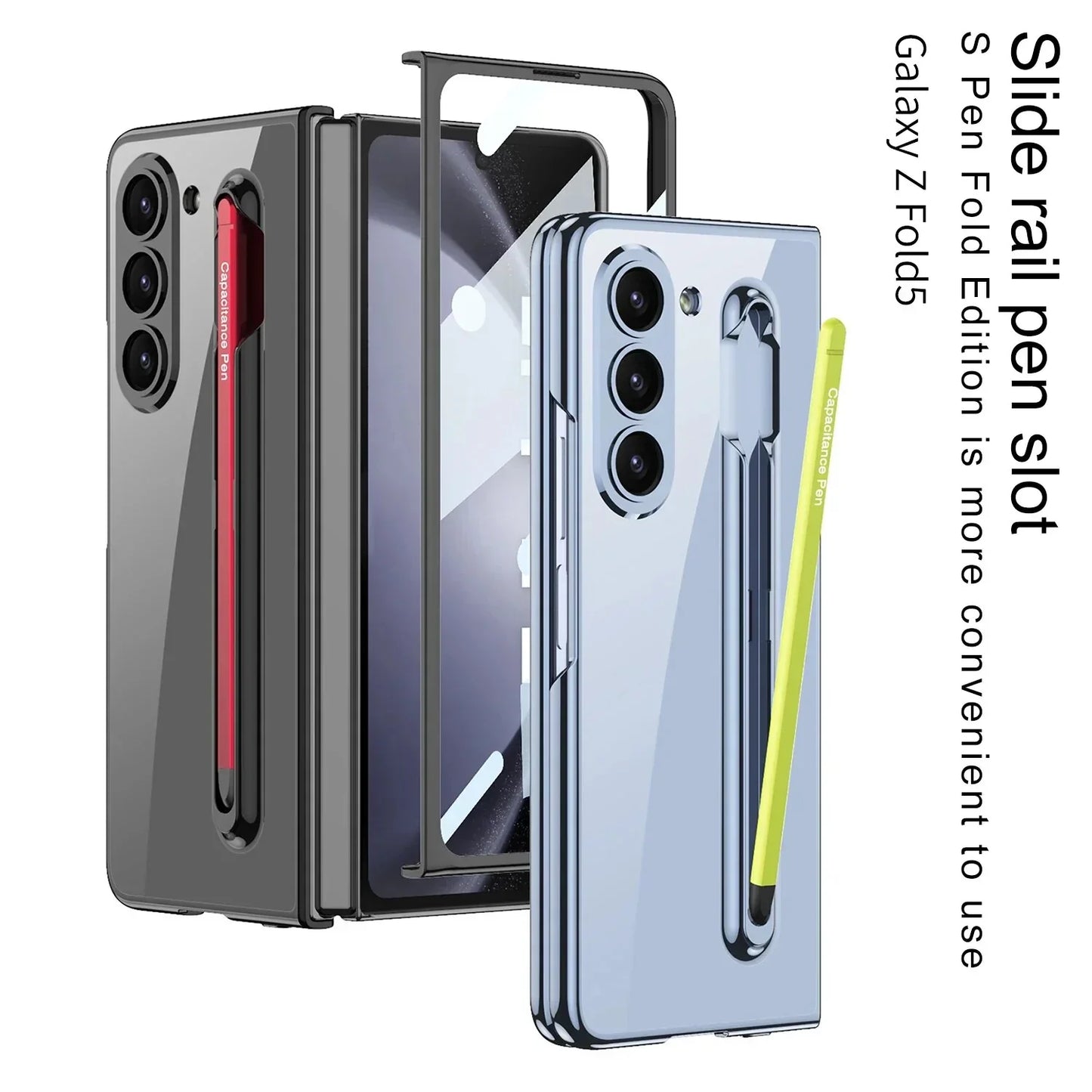 Phantom Pen Slot and Shell Membrane With Magnetic Hinge For Galaxy Z Fold 5