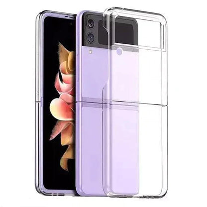 Thin Translucent Hard PC with Non-Slip Grip Protective Phone Cover for Z Flip3 & 4 5G