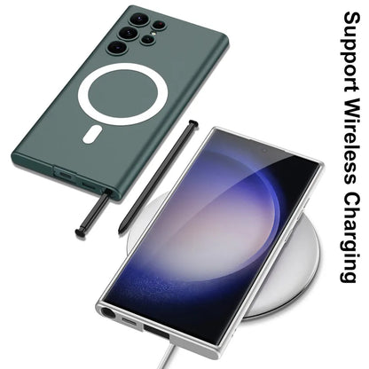 Shockproof Magsafe Matte Soft Case For Galaxy S23 Ultra