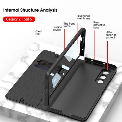 LEATHER CASE WITH SIDE PEN SLOT FOR SAMSUNG GALAXY Z FOLD 5