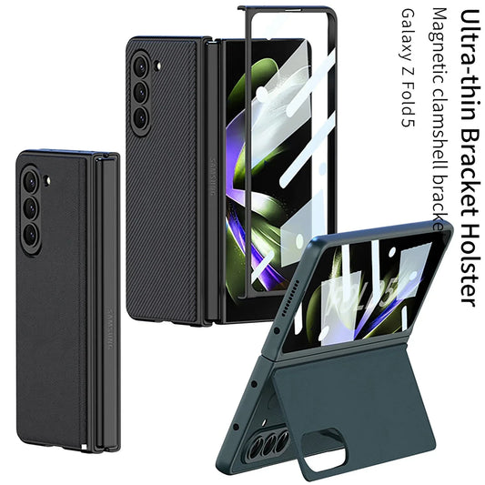 ULTRA THIN LEATHER CASE WITH BRACKET FOR GALAXY Z FOLD 5