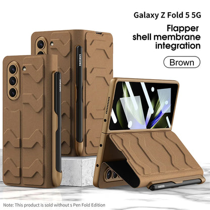 Leather Case With Side Pen Slot For Samsung Galaxy Z Fold 5